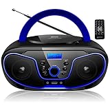 Tragbarer CD-Player Boombox CD/CD-R USB FM Radio AUX Eingang Kopfhöreranschluss CD-Player Kinder...