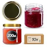 KADAX Einmachgläser 200 ml 10er Set, Dessertgläser fi66 – Marmeladengläser mit Twist-Off...