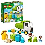 LEGO 10945 DUPLO Müllabfuhr und Wertstoffhof, Müllauto Spielzeug, Lernspielzeug, Kinderspielzeug...