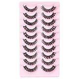 WLLHYF 10 Paar Wimpern Falsche Wimpern Wiederverwendbar Makeup Weich und Komfortabel Natürliche...