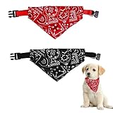 SULIUDAJI 2 Stück Hunde Bandana Kopftücher, Hundehalstuch Mit Halsband, Dreieckstuch Halsdreiecke...