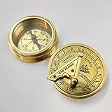 Orca INTERNATIONAL CO. Sonnenuhr, Messing, Kompass, Tasche, nautisches Geschenk