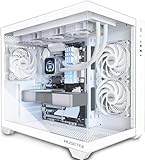 MUSETEX PC Gehäuse ATX,360MM Rad-Unterstützung, Typ-C Gaming PC Gehäuse, 270° Full View Tempered...