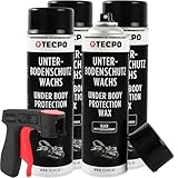 TECPO Wachs Unterbodenschutz Spray, 4X 500ml mit Handgriff Unterbodenschutzwachs Karosserieschutz...