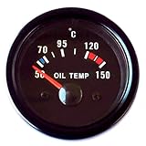 Öltemperaturanzeige 52mm Retro Oldschool Zusatzinstrument Öltemperatur universal...