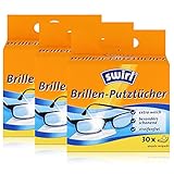 Swirl Brillen-Putztücher 30 einzeln verpackte Tücher in Spenderbox - Anti-Beschlag-Effekt - Extra...
