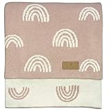 DIKOS® Babydecke Bio Baumwolle Mädchen Regenbögen rosa – 100% GOTS Zertifiziert – Strickdecke...