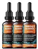 Omega-3 Algenöl 300 ml - hochdosiert mit 2297 mg Algenöl, davon 754 mg DHA & 418 mg EPA - veganes...