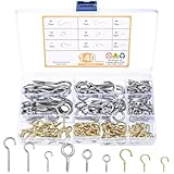140Stk Schraubhaken Set,Hakenschrauben Sortiment,Edelstahl Einschraubhaken Schraubenhaken zum...