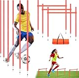 ZPONEED 12er Set Verstellbar Slalomstangen Fussball Set Slalom Poles, Abnehmbar Slalom Stangen,...
