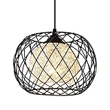 WOWEWA LED Retro Vintage Industrie Hängelampe Moderne Pendelleuchte Schwarz Metall Deckenleuchte...