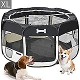 Melko Welpenauslauf 125 x 125 x 64 cm Welpenlaufstall faltbar Tierlaufstall für Kleintiere Hunde...