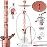 DILAW® Opal Shisha Set Hookah 93cm Aluminium Alu + LED Licht | Wasserpfeife Kaminkopf Komplettset...