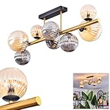 HOFSTEIN Deckenleuchte Chehalis, 8-flammige Deckenlampe aus Metall/Riffelglas in...