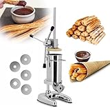 OFNHJK Vertikale spanische Churro-Maschine, 2 l/3 l, kommerzielle Maschine mit 5 Formen, Edelstahl,...