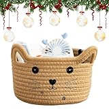 Aufbewahrungskorb aus Baumwollgewebe, Katzen-Aufbewahrungsbox aus Baumwolle, Waschekorb Geflochten...