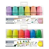 EBERHARD FABER 599040 - Mini Textmarker Set, 12 Marker in Neon- und Pastellfarben mit Keilspitze