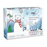KREUL 42853 - Window Color Set 'Hello Winter' für Kinder, 6 x 80 ml Fenstermalfarbe, inkl. schwarze...