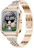 findtime Rosegold Smartwatch Damen mit Telefonfunktion, Diamant Strassuhr Stylische Damenuhr mit...