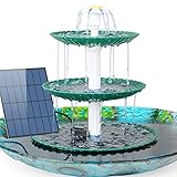 AISITIN DIY Brunnen Dunkelgrün,Vogeltränke Sets mit 3,5W Solar Springbrunnen, Vogelbad und DIY...