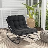 Grand patio schaukelstuhl Outdoor mit Kissen, Schaukelliege Wetterfester Relaxstuhl aus Metall für...