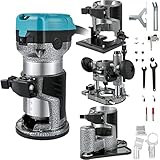 VEVOR Einhand Holz Oberfräse Kantenfräse 33000 U/min, Feste Basis, Neigungsbasis, Tauchbasis,...