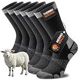 Niorasen Merino Wandersocken Herren Damen, Thermosocken Outdoor Socken Trekkingsocken, Merinowolle...