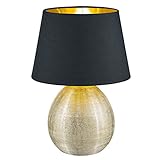 Reality Leuchten R50631079 Luxor, Tischleuchte, Keramik, E27, Gold, 24 x 24 x 35 cm