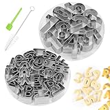 PWGHWG 35 Stück Buchstaben Ausstecher Edelstahl Alphabet und Zahlen Ausstechformen für Kekse...