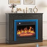 TAUS Elektrokamin mit Heizung, Elektro Kamin mit LED 3D-Flammeneffekt Elektrischer Kamin Standkamin...