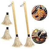PERFETSELL 2 Stück BBQ Mops Pinsel 49cm Lang Grillpinsel Baumwollkopf Küchenpinsel Backpinsel mit...