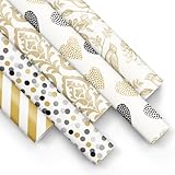 PAW - Geschenkpapier 200x70cm - 5 Rollen | Mix aus 5 Motiven | Elegante Papierrolle für...