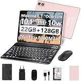 fezawio Android 14 Tablet 10 Zoll 22GB RAM+128GB ROM Octa-Core Tablet 5G WiFi, Mit Tastatur Maus,...