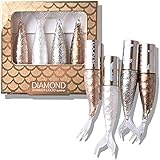 4 Farben Liquid Glitter Eyeliner Set, Metallic Schimmer Diamant Meerjungfrau Eyeliner, Wasserdicht...