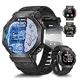 GPS Smartwatch Herren, 2025 Militär Smartwatch Sportuhr, 1.39'' Fitnessuhr Smart Watch für Android...