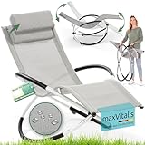 maxVitalis Relax-Schaukelliege klappbar: 2in1 Sitz- und Liegestuhl für Garten und Balkon, leichte...