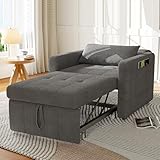 WSOFZMO Schlafsessel mit Bettfunktion 3-in-1, Schlafsofa Klein 3 in 1, Ausziehbares Klappsofa...