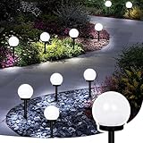 FLOWood Solar Gartenleuchte für Außen, Wasserdicht Solarlampen für Außen Garten, Kunststoff LED...