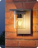 EDISHINE Wandleuchte Außen, Wandlampe mit Klarglas, IP44 wasserdicht, E27 max. 15W, Moderne...
