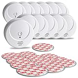 SEBSON 10 Jahres Rauchwarnmelder inkl. Magnethalterung - 12er Set - DIN EN 14604 Zertifiziert,...