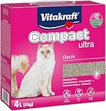 Vitakraft Compact Ultra Classic, Katzenstreu klumpend, bindet Gerüche der Katzentoilette, saubere...