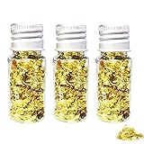 Essbare Blattgoldblätter, Blattgold Flocken Multifunktions-Dekorfolienpapier Goldfolie Papier...