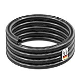 Wiltec Flexibler Förderschlauch 10m Spiralschlauch 32mm (1 1/4') schwarz mit Verstärkungsspirale...