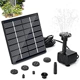 Sprifityy Teichpumpe solar 1.5W,Solar Springbrunnen,Upgrade Solarpumpe mit 3m Kabel,Solar...