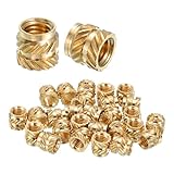 QUARKZMAN 28 Stück Gewindeeinsätze, M5 x 6,5mm L x 7mm Außendurchmesser Reines Messing Metrische...
