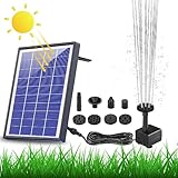 AISITIN 6.5W Solar Springbrunnen Eingebaute1500 mAh Batterie Upgraded Teichpumpe Wasserpumpe,...
