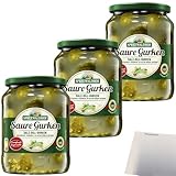 Spreewaldhof Salz-Dill-Gurken in naturtrüben Aufguss 3er Pack (3x720g Glas) + usy Block