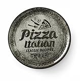 HENDI Pizzateller, Porzellan, Muster: Text und Pizza-Illustration, Geschirrspüler und Mikrowellen...