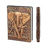 XUAN Vintage Notizbuch A5 Hardcover PU Leder Liniert Tagebuch Reisetagebuch Zum Selberschreiben...