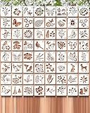 64 Stück Schablonen Set 7.6x7.6cm – Wiederverwendbare Malschablonen für DIY, Möbel, Holz,...
